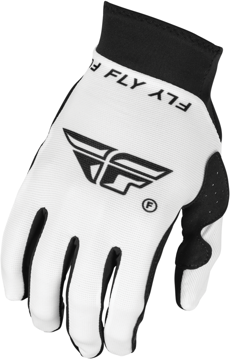 ÉCHANTILLON DE VENTE : Gants FLY Racing Pro Lite pour hommes Blanc/Noir LG